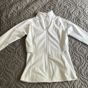 Fabletics White Full Zippered Jacket